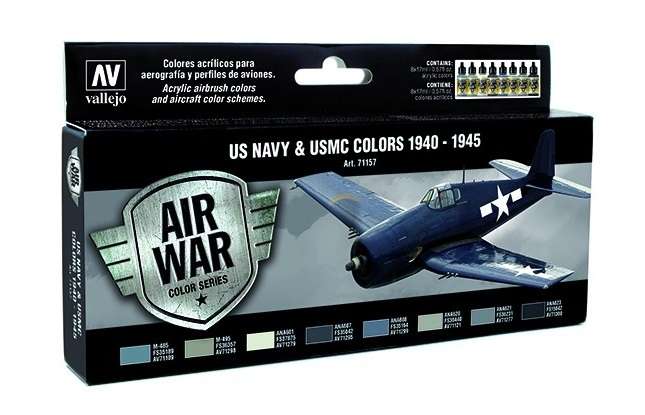 Zestaw modelarskich farb akrylowych do malowania samolotów US Navy i USMC z okresu II wojny światowej, Vallejo 71157-image_Vallejo_71157_1