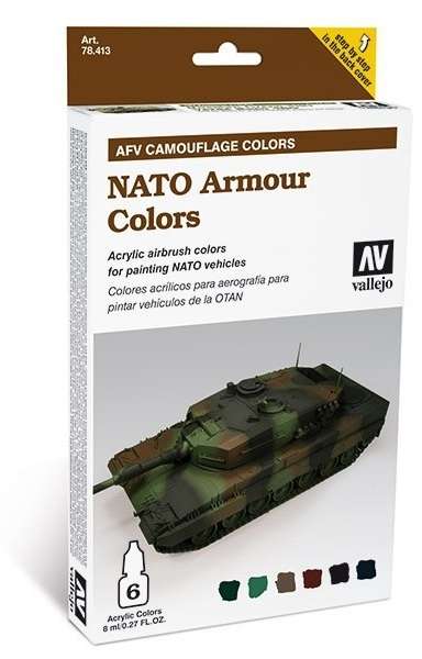 Zestaw farb AFT Camouflage Colors - NATO Armour Colors, Vallejo 78413.-image_Vallejo_78413_1
