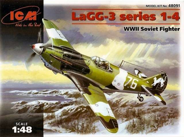 Radziecki myśliwiec LaGG-3, plastikowy model do sklejania ICM 48091 w skali 1:48-image_ICM_48091_1