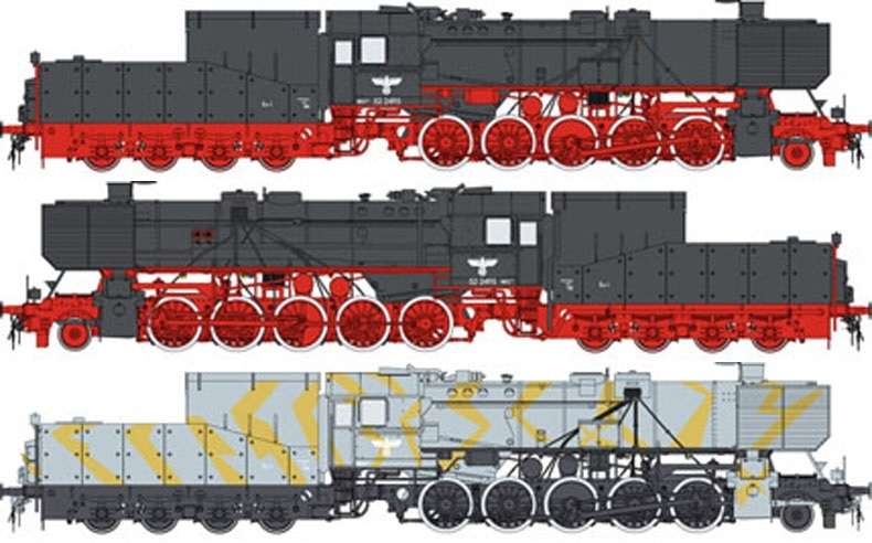 Model niemieckiej lokomotywy pancernej z okresu WWII Kriegslokomotive_BR_52_Hobby_boss_82901_image_2-image_Hobby Boss_82901_3