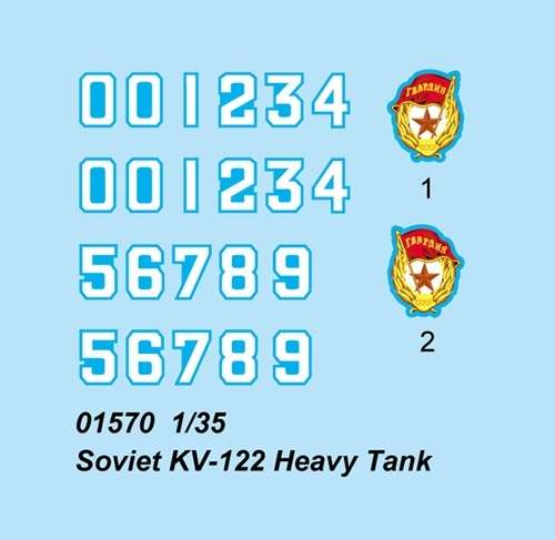 Kalkomania do modelu czołgu KV-122-image_Trumpeter_01570_5