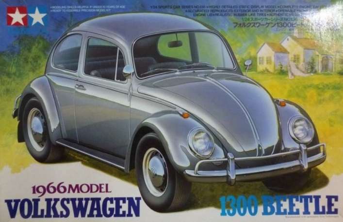Niemiecki samochód osobowy Volkswagen 1300 Beetle 1966 Model, plastikowy model do sklejania Tamiya 24136 w skali 1:24.-image_Tamiya_24136_1