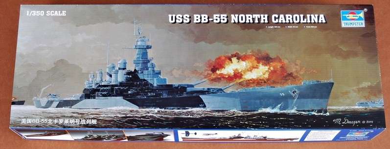 Model pancernika USS North Carolina BB-55 w skali 1:350 do sklejnaia, model Trumpeter 05303_image_1-image_Trumpeter_05303_3
