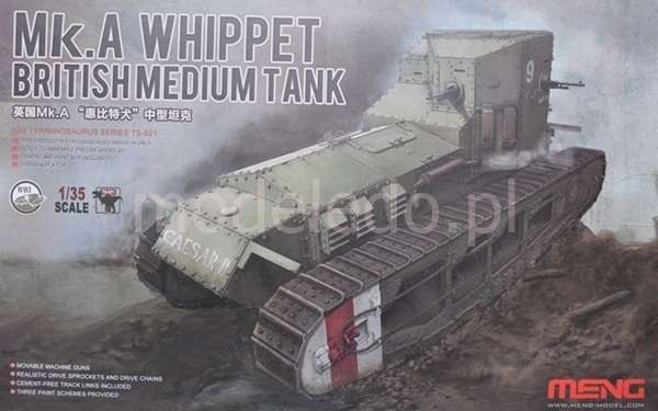 Model Meng TS-021 Mk.A Whippet British Medium Tank WWI plastikowy_model_do _sklejania_image_7-image_Meng_TS-021_5