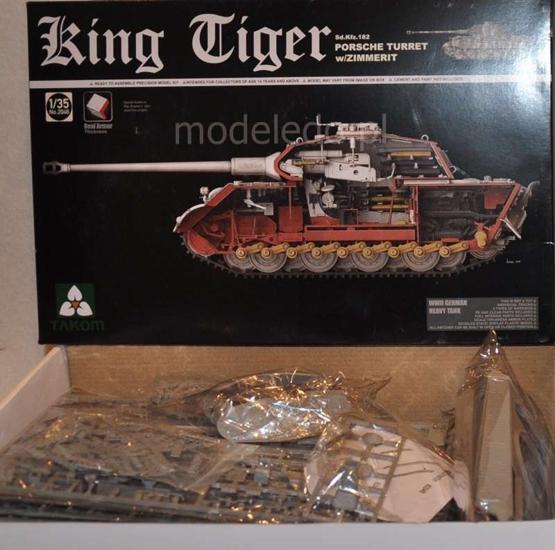 German heavy Tank King Tiger Porsche Turret w/Zimmerit model_do_sklejania_takom_2046_image_1-image_Takom_2046_1