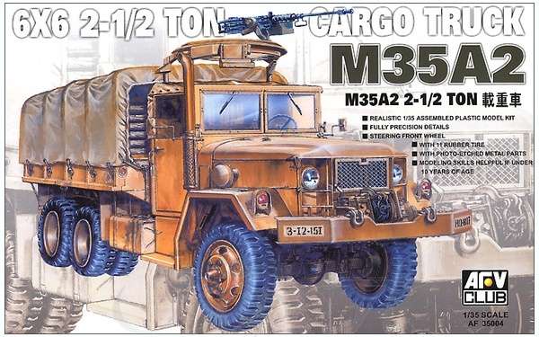 Amerykańska 2,5 tonowa ciężarówka wojskowa M35A2 6x6, plastikowy model do sklejania AFV Club 35004-image_AFV Club_AF35004_1