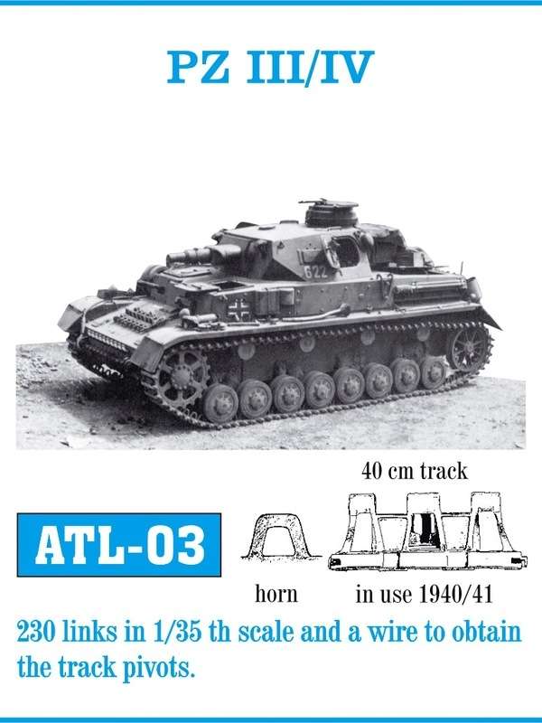 Metalowe gąsienice do modelu Panzer III / IV w skali 1:35, Friulmodel ATL-03-image_Friulmodel_ATL-03_1