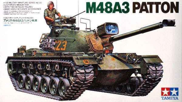 Amerykański czołg M48A3 Patton, plastikowy model do sklejania Tamiya 35120 w skali 1:35-image_Tamiya_35120_1