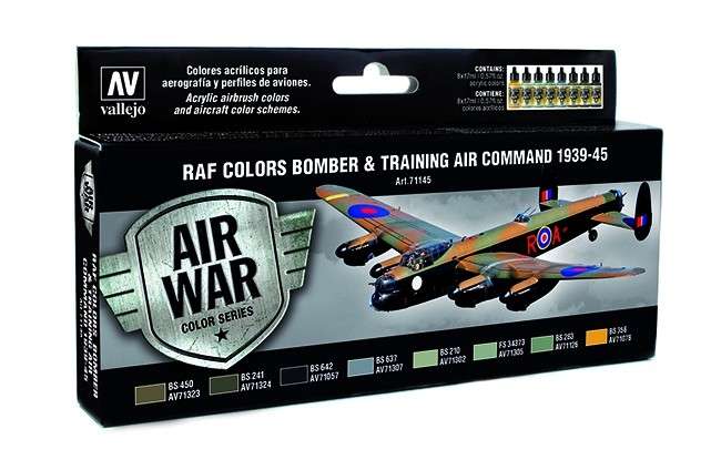 Zestaw modelarskich farb akrylowych do malowania bombowców RAF 1939-45, Vallejo 71145-image_Vallejo_71145_1