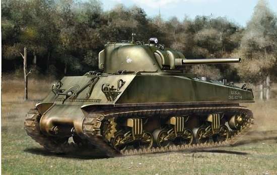Amerykański czołg średni M4A3(75)W ETO Sherman, plastikowy model do sklejania Dragon 6698 w skali 1:35.-image_Dragon_6698_1