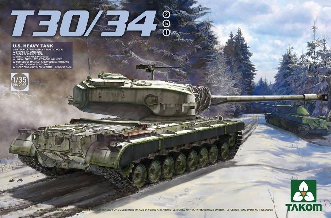 Amerykański ciężki czołg T30/34, plastikowy model do sklejania Takom 2065 w skali 1:35-image_Takom_2065_1